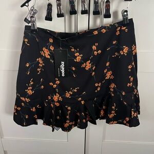 Zeagoo Women's Floral Black Skirt